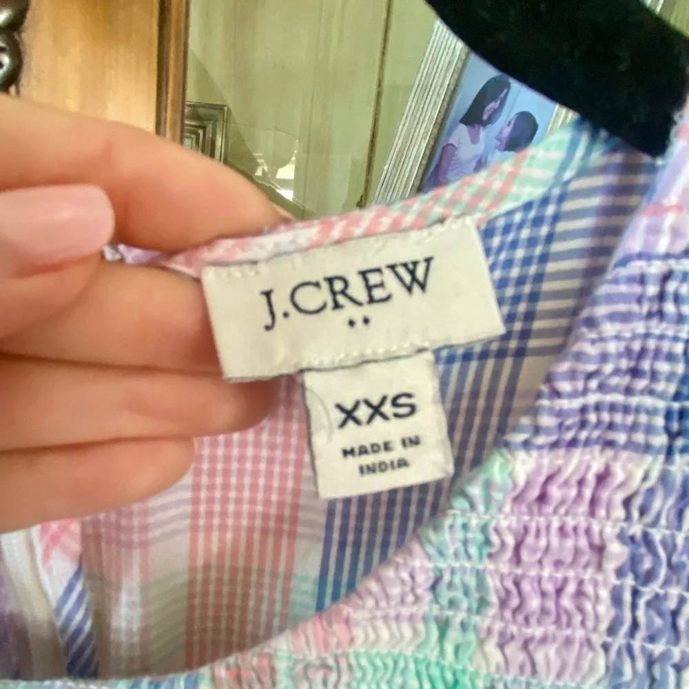 J Crew pastel plaid midi dress, size XXS - Picture 5 of 14